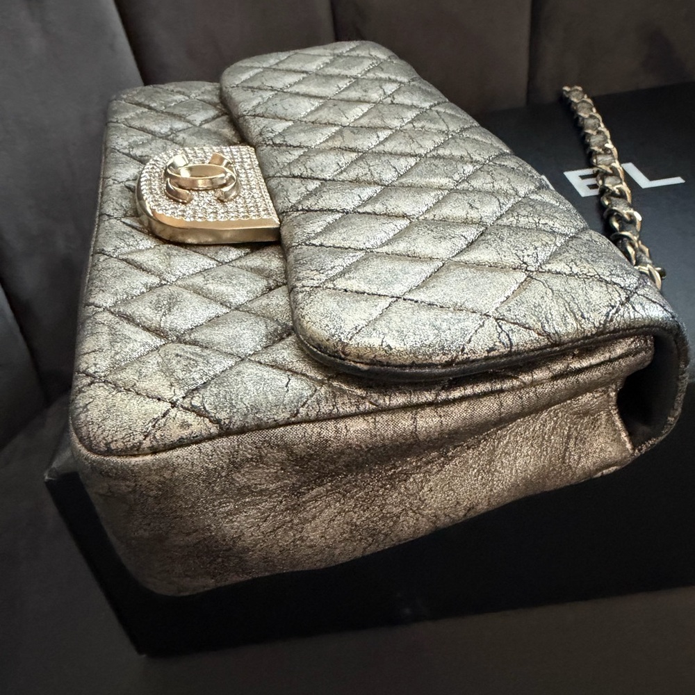 Limited Edition CHANEL Iridescent Classic Flap Bag with Crystal CC Lock - Picture 8 of 17